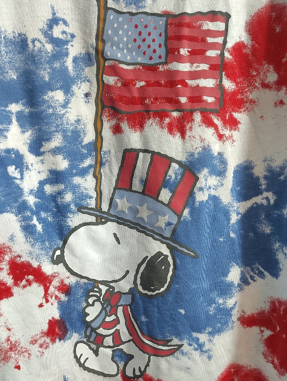 Patriotic Peanuts Snoopy Tie-Dye Tee - Red, Blue & White - Picture 3 of 4